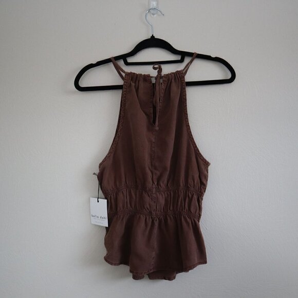 NWT Bella Dahl Smocked Waist Halter Top Espresso Size XS - Picture 3 of 7